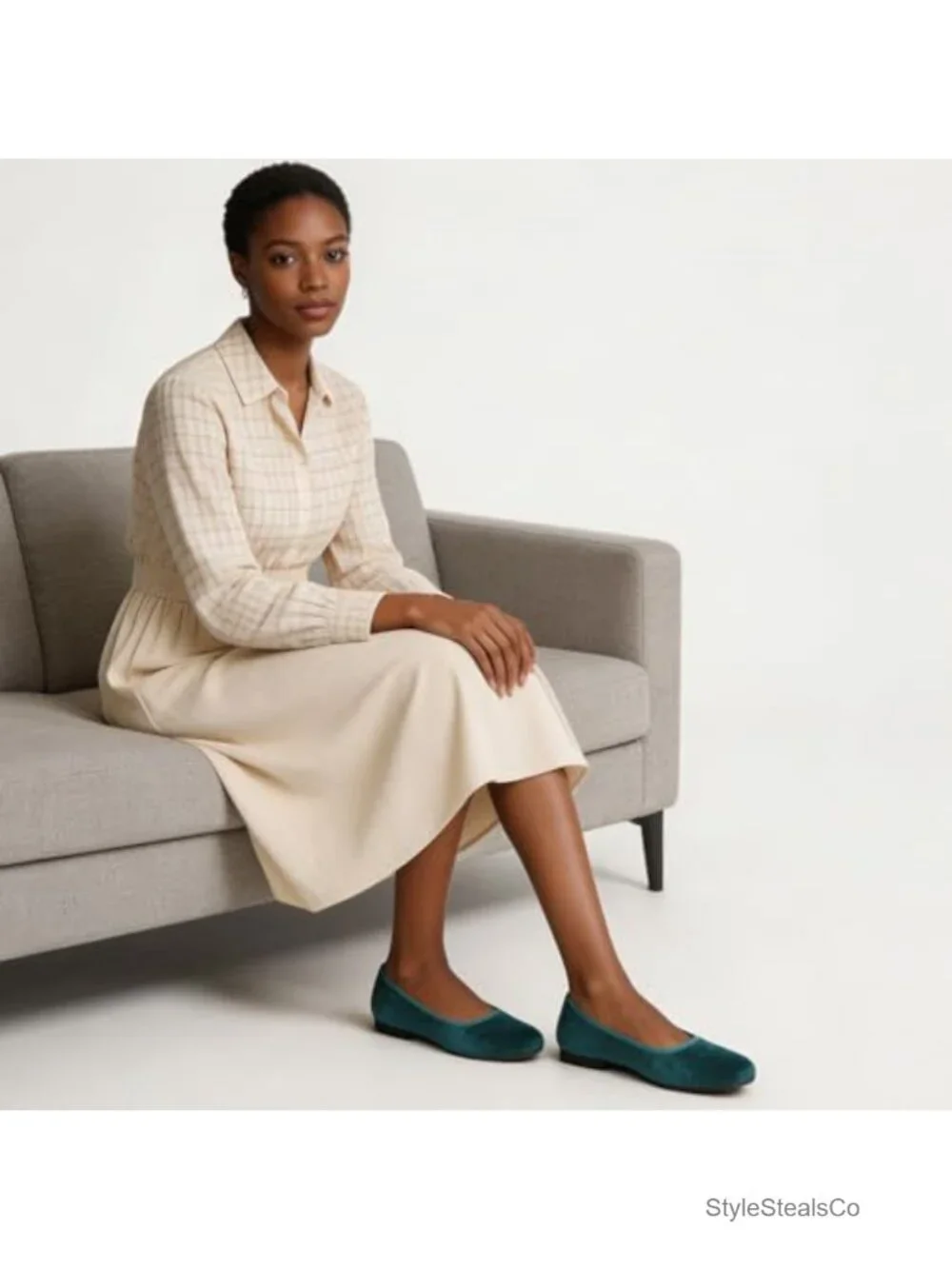 Velvet Ballet Flats Slip On Round Toe Dress Shoes